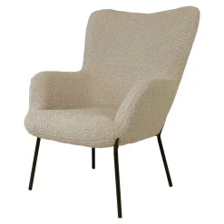 Wohnen Sessel<Moderner Sessel aus Webplüsch in Beige - Tessera