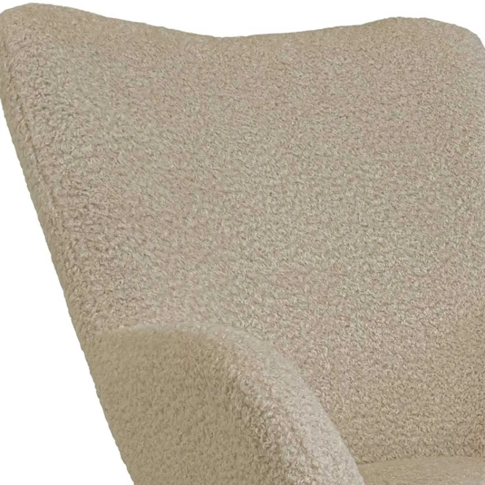 Wohnen Sessel<Moderner Sessel aus Webplüsch in Beige - Tessera