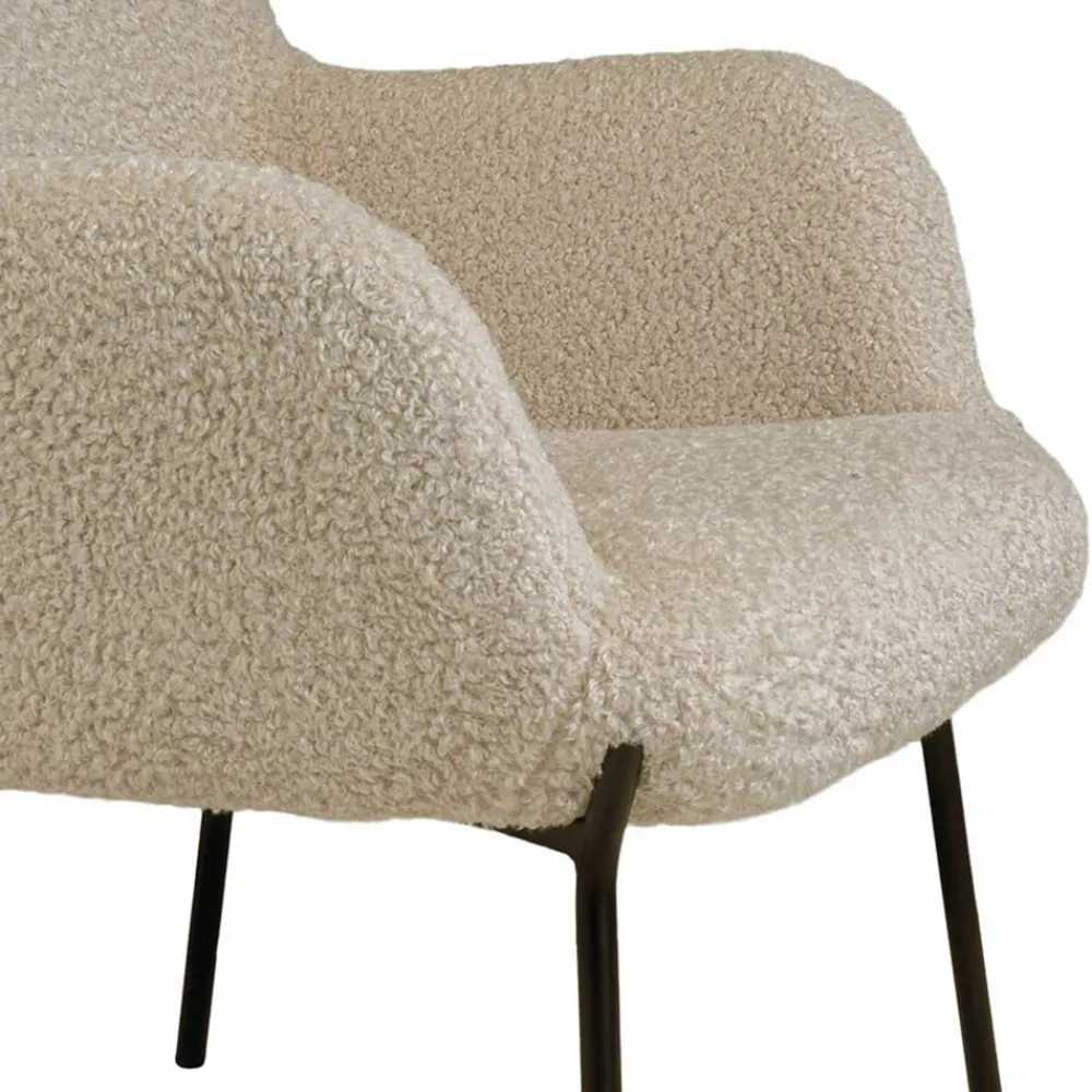 Wohnen Sessel<Moderner Sessel aus Webplüsch in Beige - Tessera