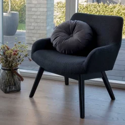 Wohnen Sessel<Moderner Sessel mit Strukturstoff in Grau - Mialano