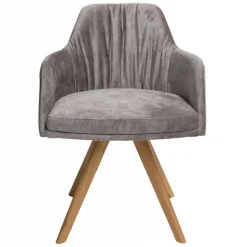 Wohnen Stühle<Moderner Tischsessel aus Velours Grau - Faunatia