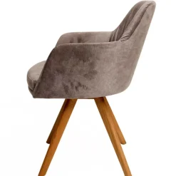 Wohnen Stühle<Moderner Tischsessel aus Velours Grau - Faunatia