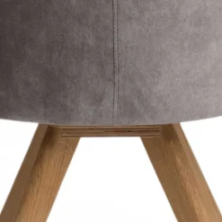 Wohnen Stühle<Moderner Tischsessel aus Velours Grau - Faunatia