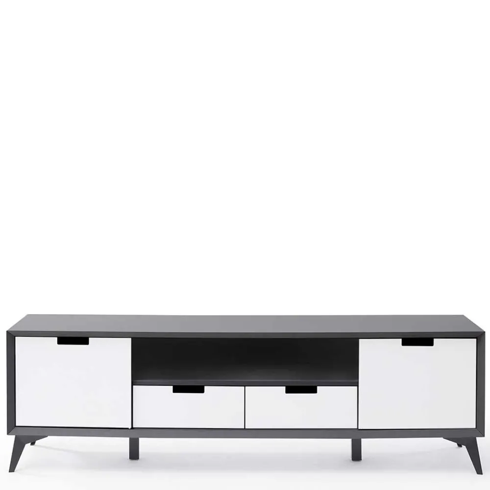 Wohnen Tv & Hifi-Möbel|Lowboards<Moderner TV Unterschrank in Weiß & Grau - Vadids