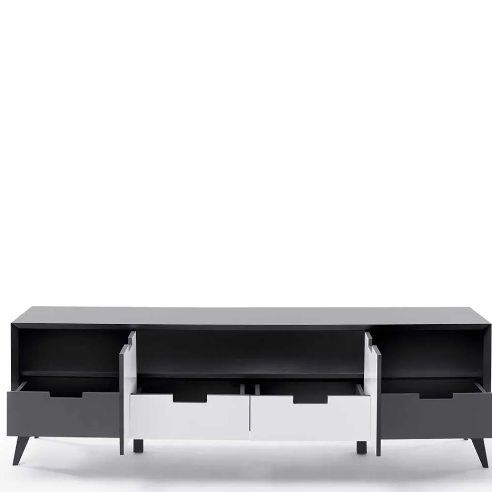 Wohnen Tv & Hifi-Möbel|Lowboards<Moderner TV Unterschrank in Weiß & Grau - Vadids