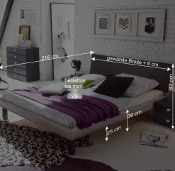 Wohnen Betten<Modernes Bett Concista in Beton-Optik