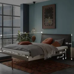 Wohnen Betten<Modernes Bett mit Kunstlederkopfteil - Optica