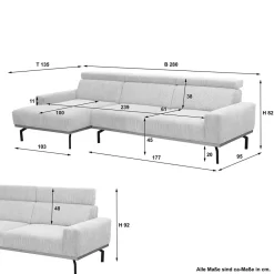 Wohnen Sofas<Modernes Ecksofa in Creme Cordbezug - Caldizza
