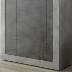 Wohnen Highboards<Modernes Highboard in Hellgrau & Dunkelgrau - Crespian