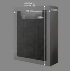 Wohnen Highboards<Modernes Highboard in Hellgrau & Dunkelgrau - Crespian