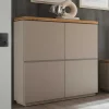 Wohnen Highboards<Modernes Highboard in Taupe & Akazie - Anja