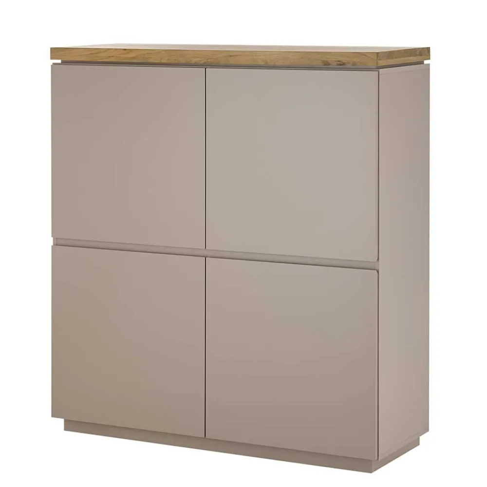 Wohnen Highboards<Modernes Highboard in Taupe & Akazie - Anja