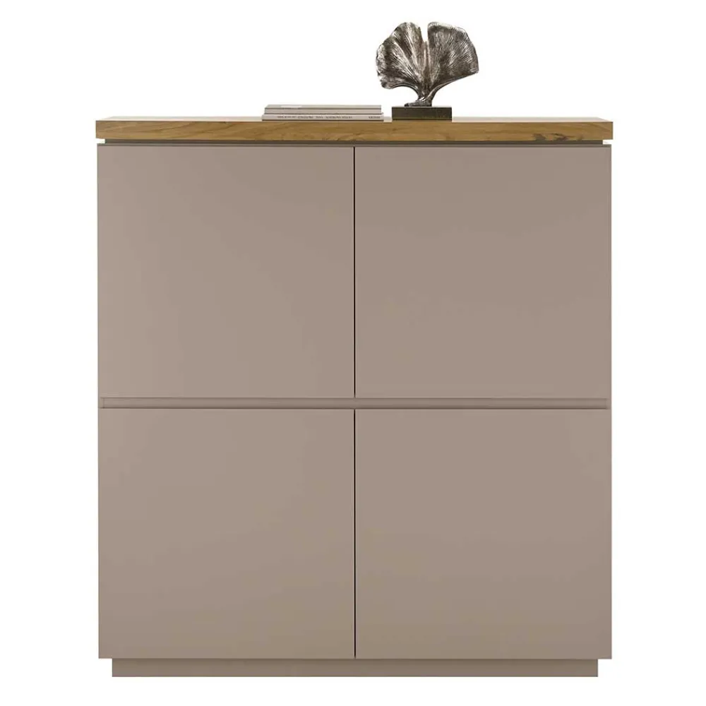 Wohnen Highboards<Modernes Highboard in Taupe & Akazie - Anja