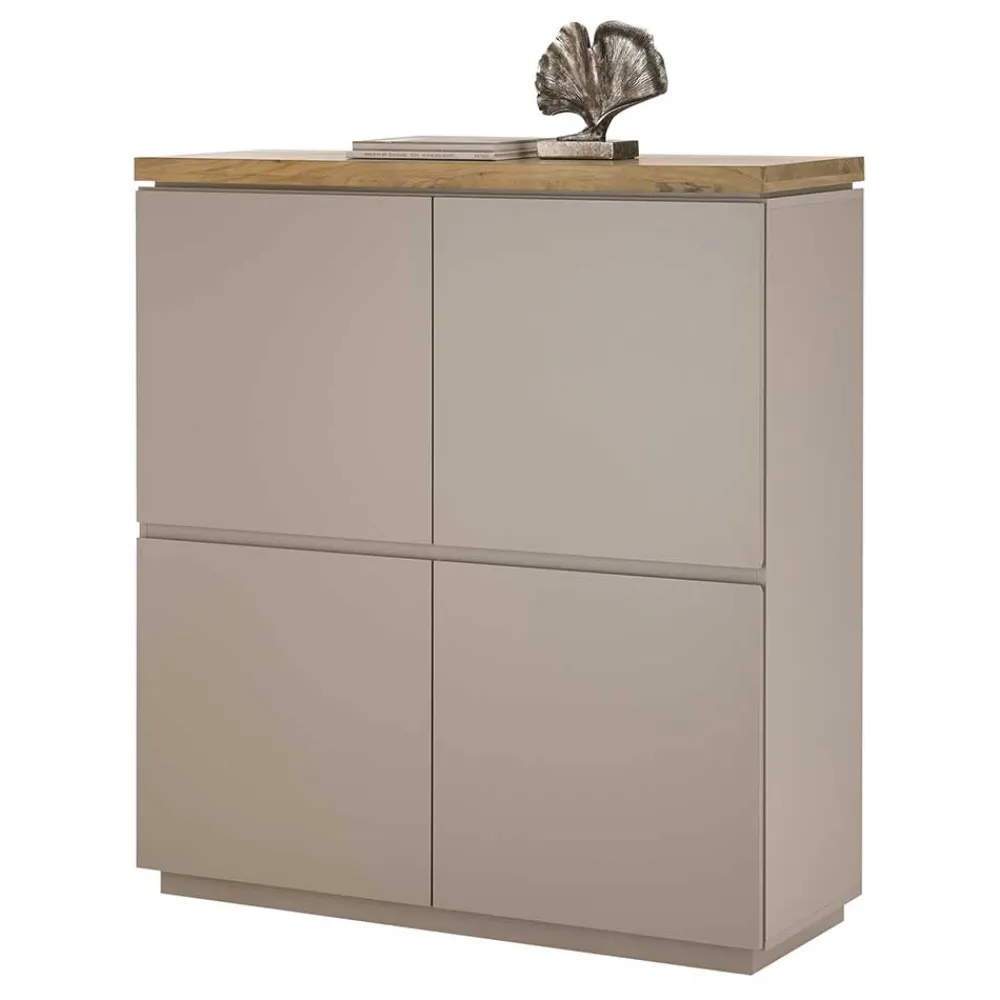 Wohnen Highboards<Modernes Highboard in Taupe & Akazie - Anja