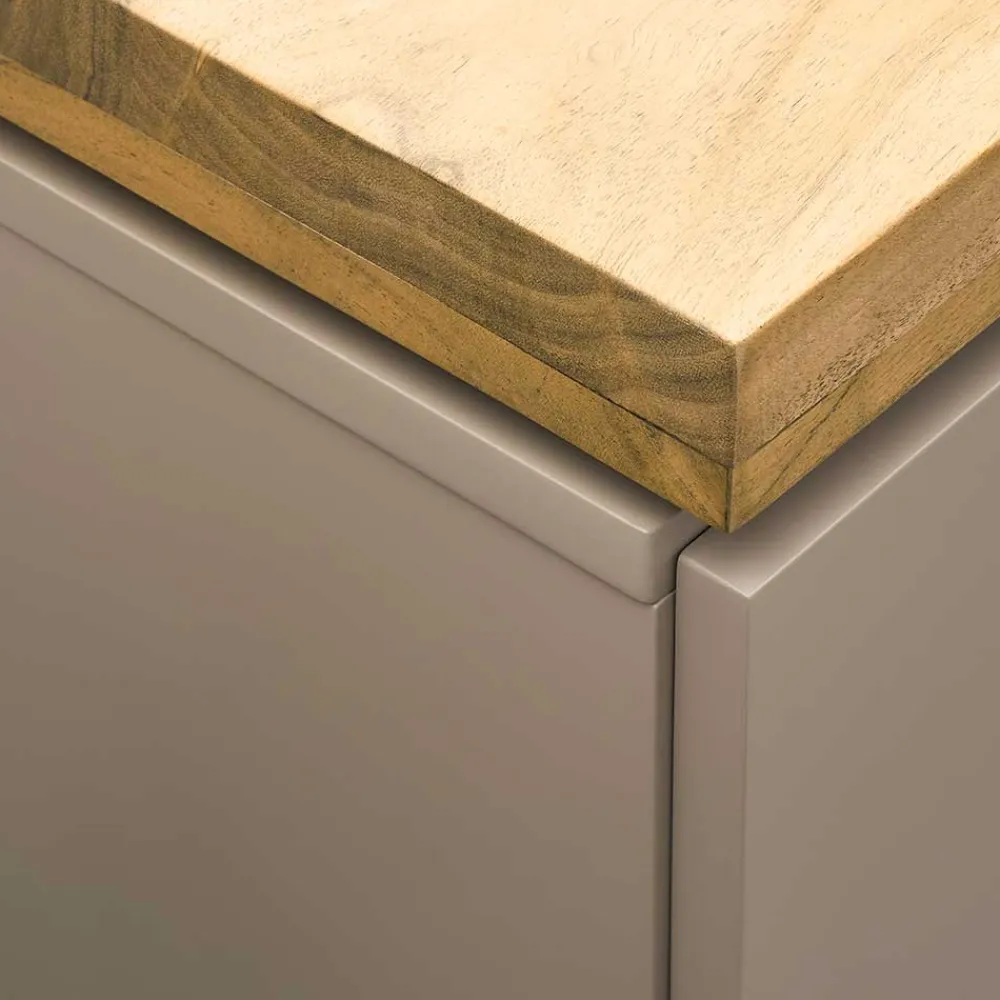 Wohnen Highboards<Modernes Highboard in Taupe & Akazie - Anja