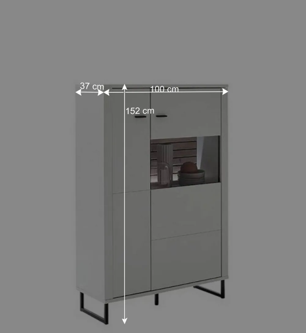 Wohnen Highboards|Vitrinen<Modernes Highboard mit Glaseinsatz - Varzino