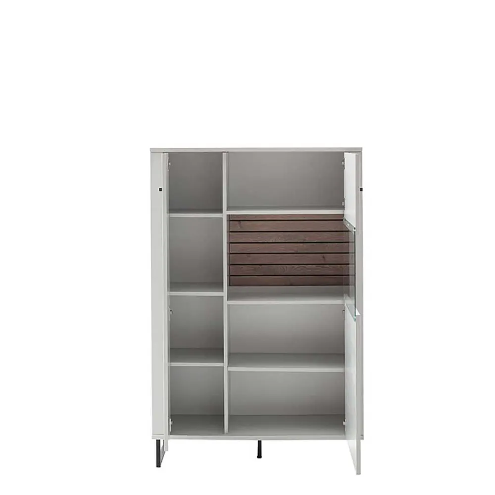 Wohnen Highboards|Vitrinen<Modernes Highboard mit Glaseinsatz - Varzino