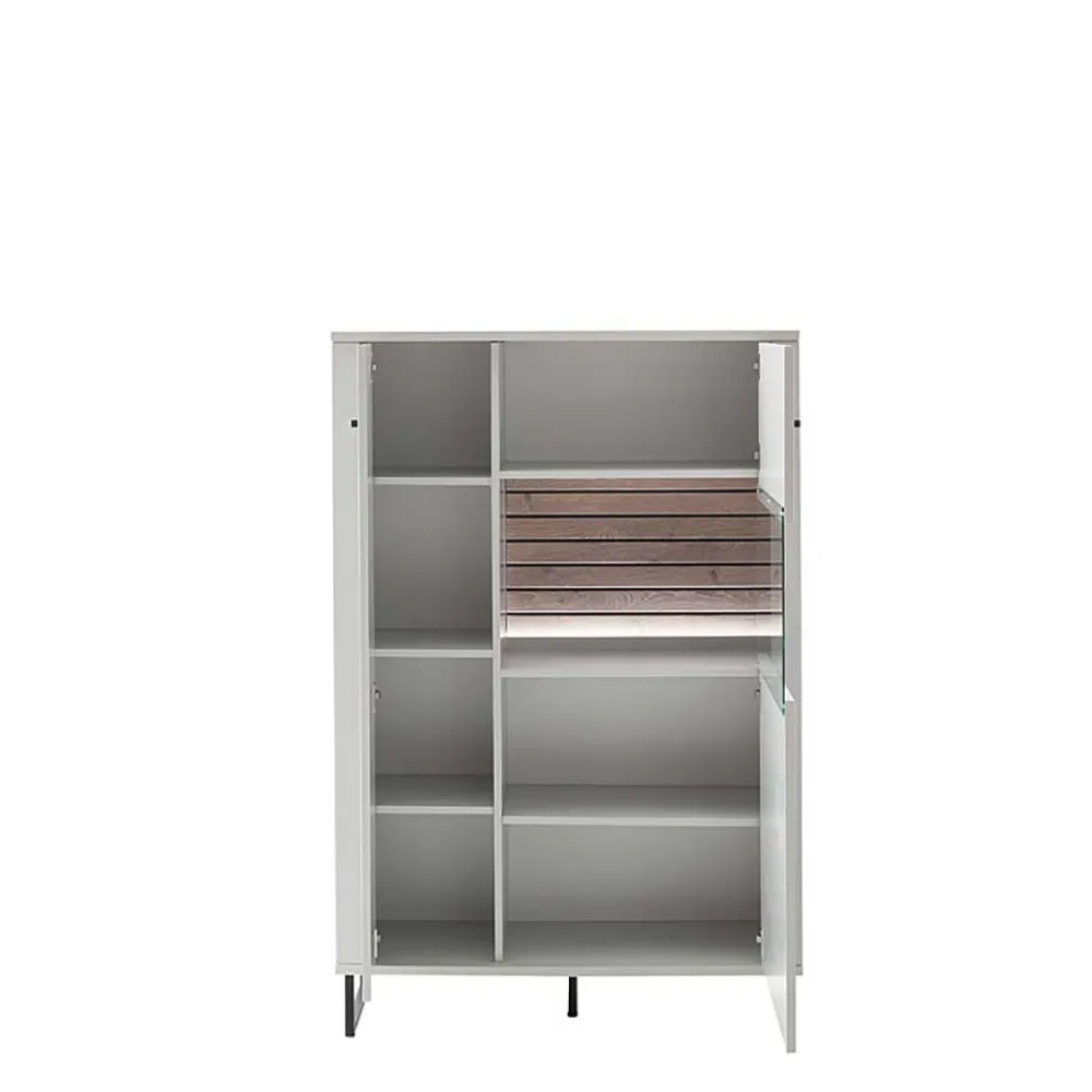 Wohnen Highboards|Vitrinen<Modernes Highboard mit Glaseinsatz - Varzino