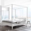 Wohnen Betten<Modernes Himmelbett in Weiß - River