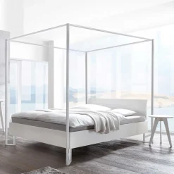 Wohnen Betten<Modernes Himmelbett in Weiß - River