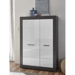 Wohnen Highboards<Modernes Hochglanz Highboard mit 2 Türen - Istensa I