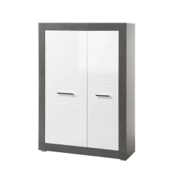 Wohnen Highboards<Modernes Hochglanz Highboard mit 2 Türen - Istensa I