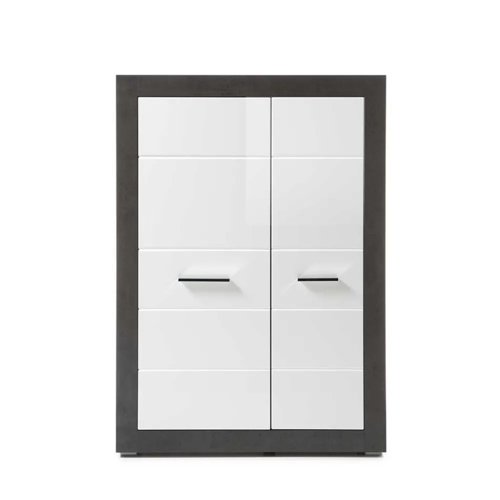 Wohnen Highboards<Modernes Hochglanz Highboard mit 2 Türen - Istensa I