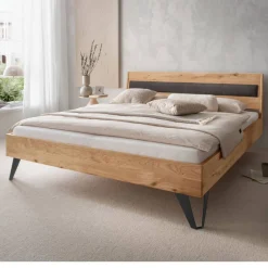 Wohnen Betten<Modernes Holzbett in Wildeichefarben - Dizamora