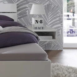 Wohnen Betten<Modernes Holzbett mit Nachttisch - Crimera (zweiteilig)