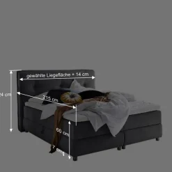 Wohnen Betten<Modernes Stauraum-Boxspringbett in Anthrazit - Zavagossa