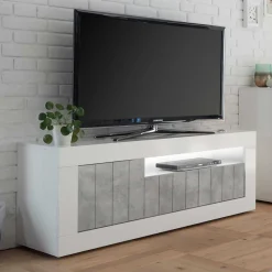 Wohnen Tv & Hifi-Möbel|Lowboards<Modernes TV Element in Hochglanz Weiß - Niris
