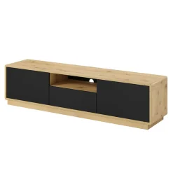Wohnen Lowboards<Modernes TV Lowboard in Schwarz & Wildeiche Optik - Ilunas