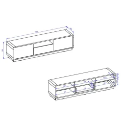 Wohnen Lowboards<Modernes TV Lowboard in Schwarz & Wildeiche Optik - Ilunas