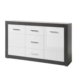 Wohnen Wohnwände<Modernes Wohnmöbel Set zweifarbig - Istensa (vierteilig)