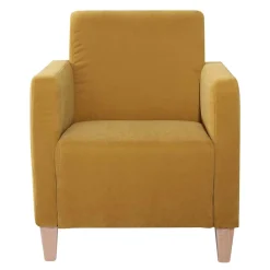 Wohnen Sessel<Modern-kantiger Sessel in Gelb und Buche - Crasting