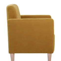 Wohnen Sessel<Modern-kantiger Sessel in Gelb und Buche - Crasting