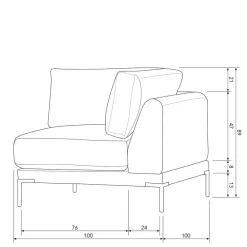 Wohnen Sofas<Modulares Sofa Eckelement in Hellgrau - Horedion