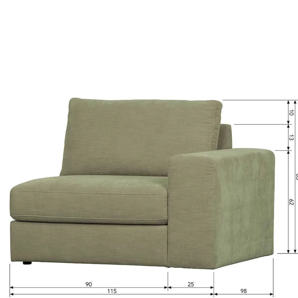 Wohnen Sofas<Modulcouch 2 Elemente Set in Graugrün - Perconia