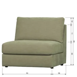 Wohnen Sofas<Modulsofa 5 Elemente in Graugrün - Perconia