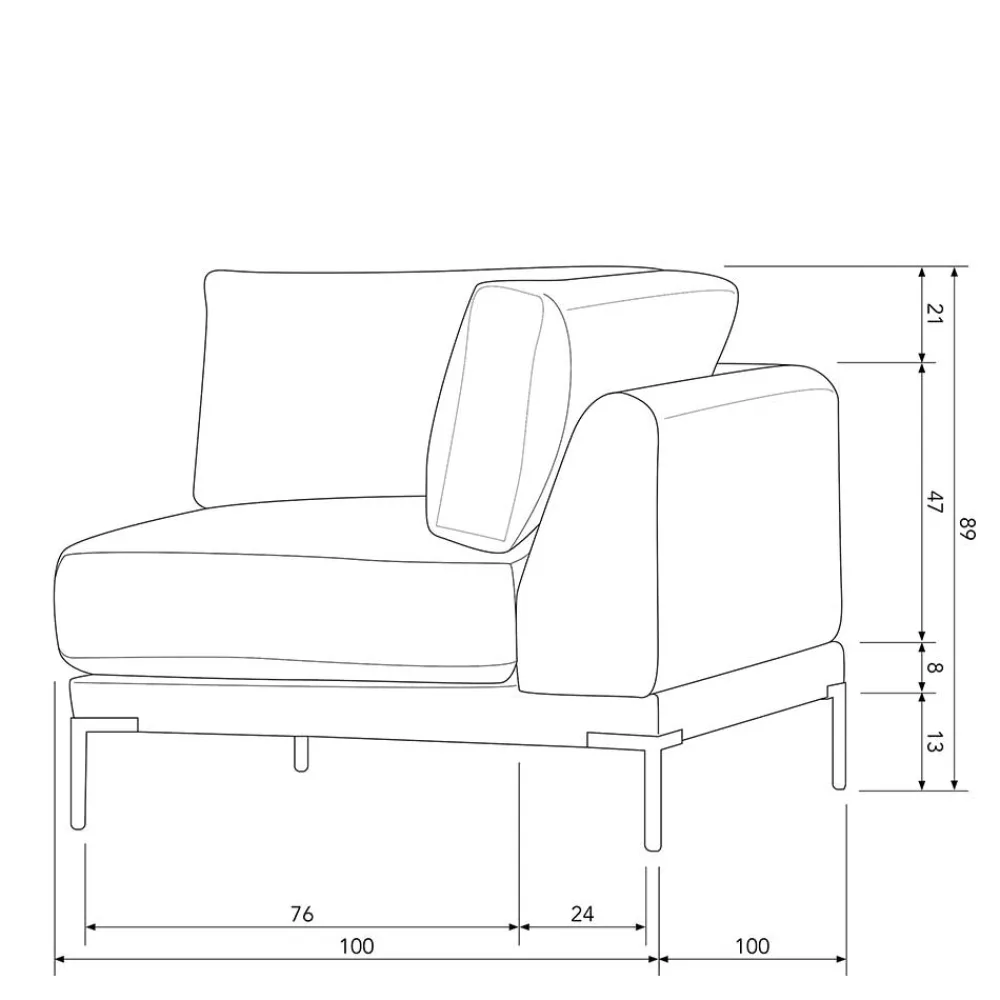 Wohnen Sofas<Modulsofa Eckelement in Beige - Guerrero