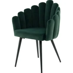 Wohnen Stühle<Muschel-Designstuhl in Dunkelgrün Samt - Kenia