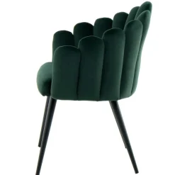 Wohnen Stühle<Muschel-Designstuhl in Dunkelgrün Samt - Kenia