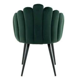 Wohnen Stühle<Muschel-Designstuhl in Dunkelgrün Samt - Kenia