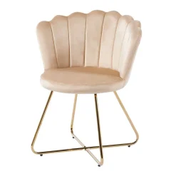 Wohnen Stühle<Muschelstühle in Beige und Gold - Cagahan (2er Set)