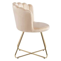 Wohnen Stühle<Muschelstühle in Beige und Gold - Cagahan (2er Set)