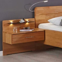 Wohnen Kommoden<Nachtkonsolen Set Apolios mit Glasablage beleuchtet (2er Set)