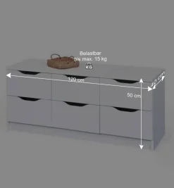 Wohnen Tv & Hifi-Möbel|Lowboards<Niedrige Kommode Danjala in Weiß