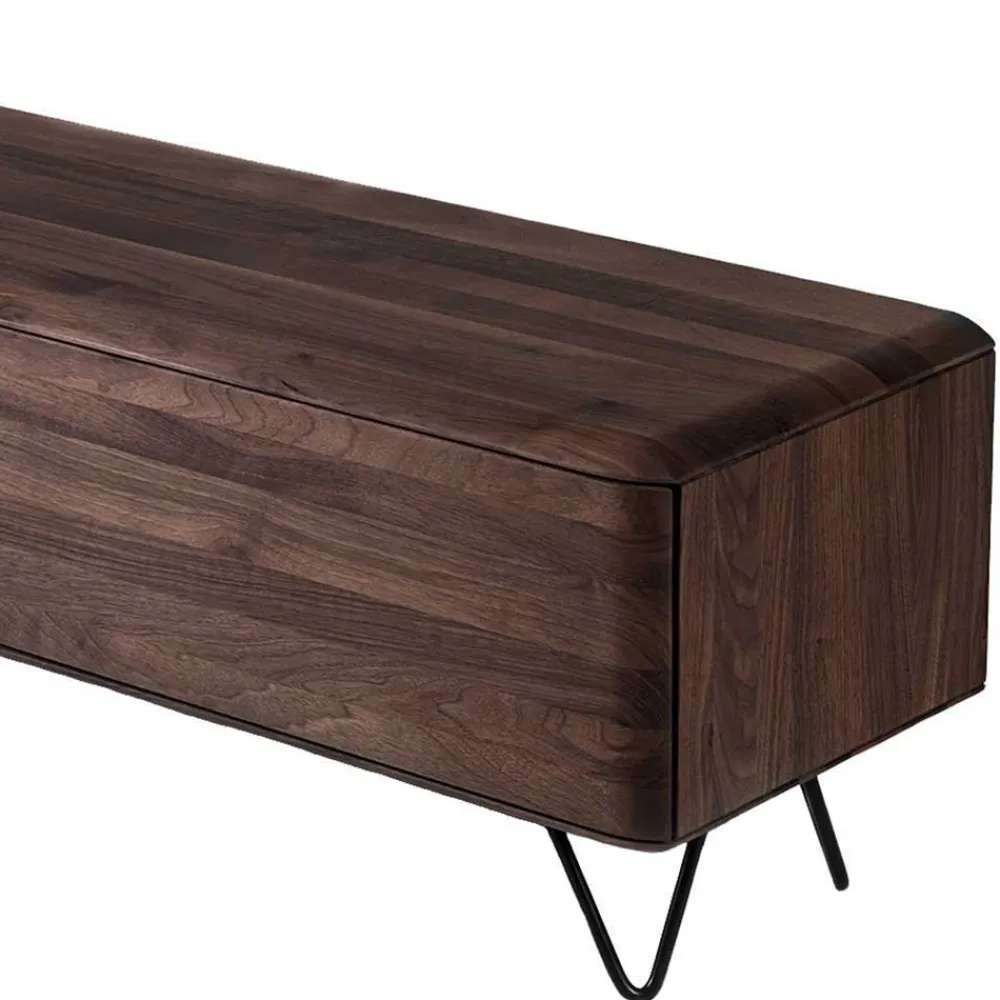 Wohnen Tv & Hifi-Möbel|Lowboards<Nussbaum Lowboard mit zwei Klappen - Rivossa I