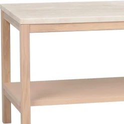 Wohnen Tv & Hifi-Möbel|Lowboards<Offenes Lowboard Regal mit Travertin Deckplatte - Kentos