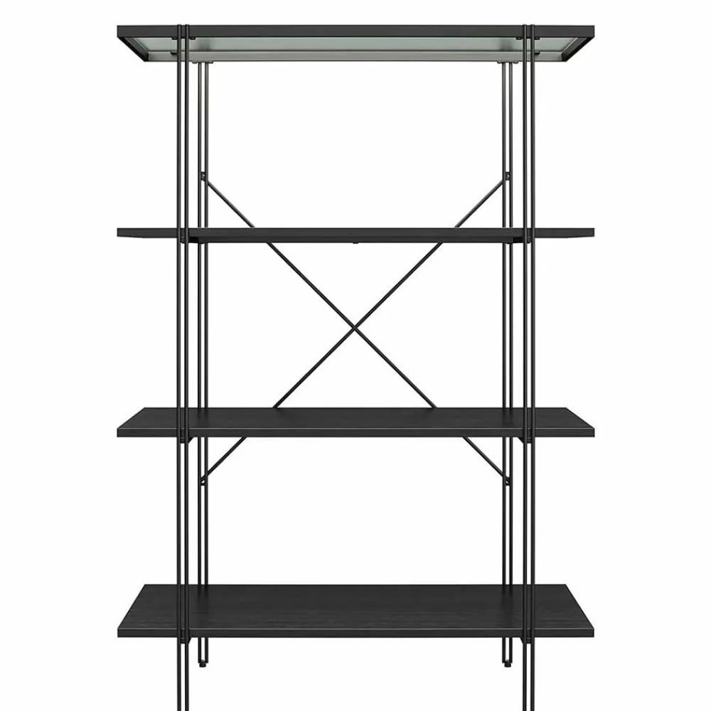 Wohnen Regale<Offenes Regal mit Rillenstruktur Glas Boden - Pluggia